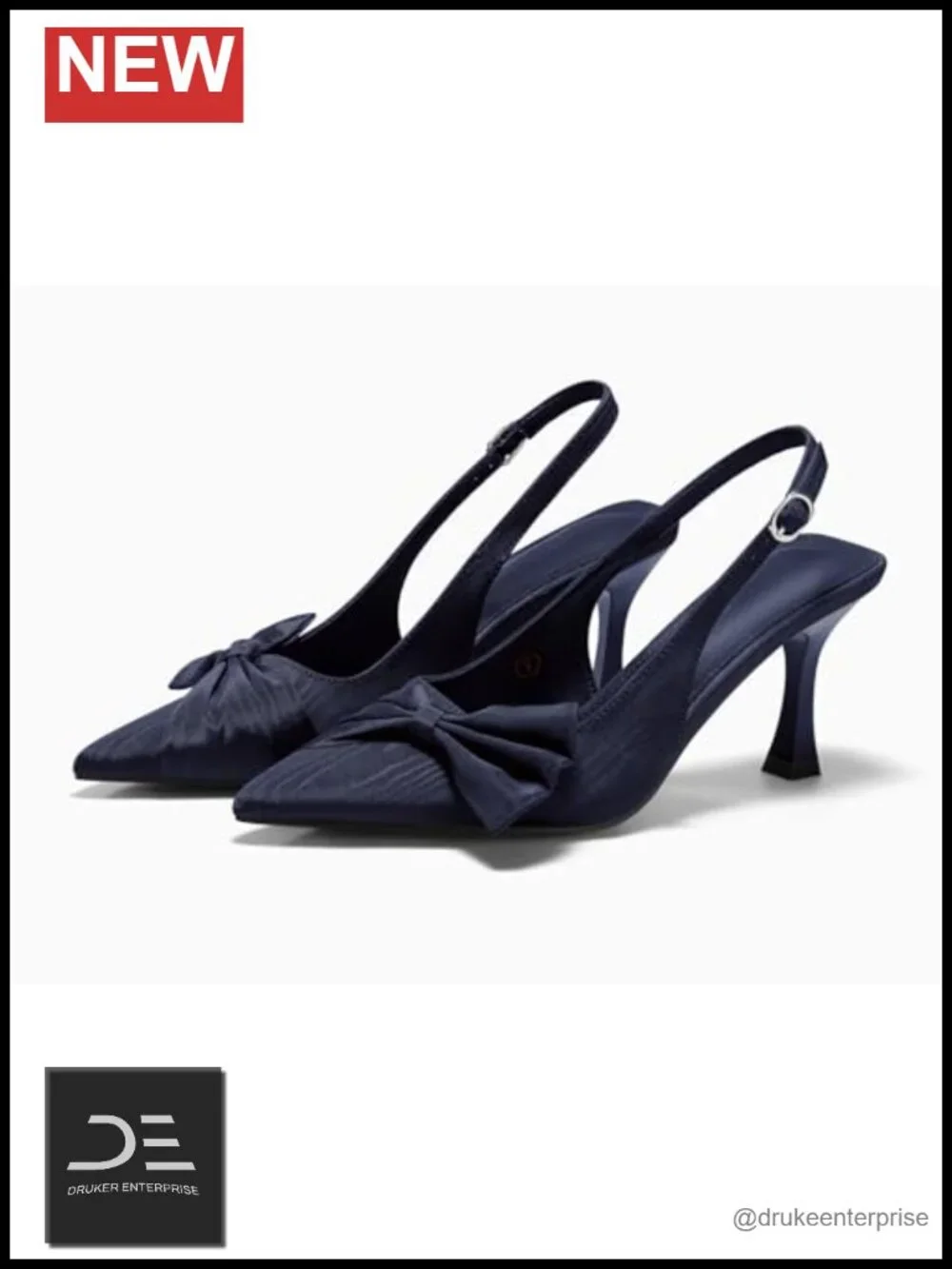 Coutgo Womens Slingback High Heels Bow Tie Closed Pointed Toe Pumps Wedding